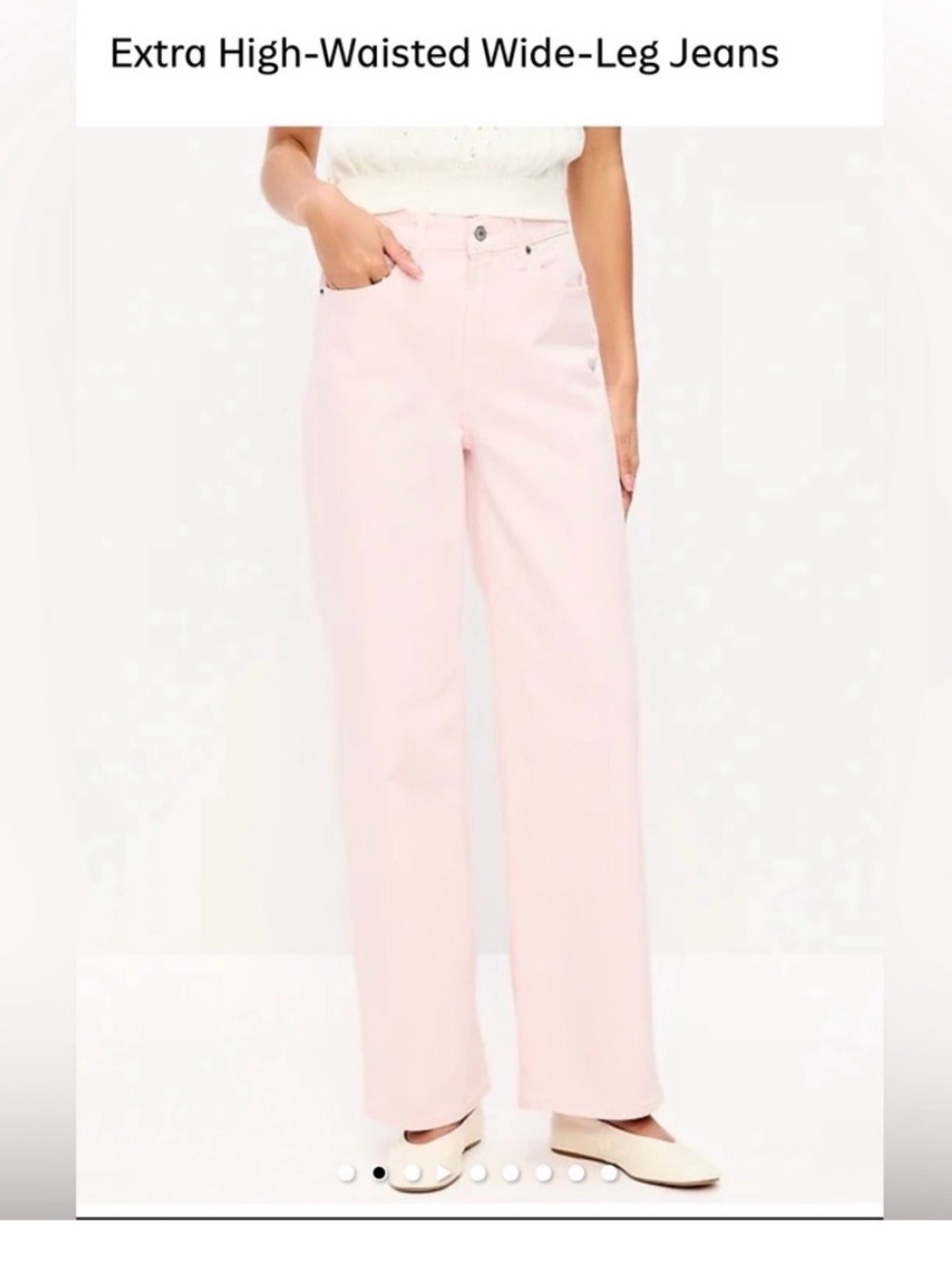 Old Navy Extra High-Waisted Wide-Leg Jeans - Pink NWOT size 10